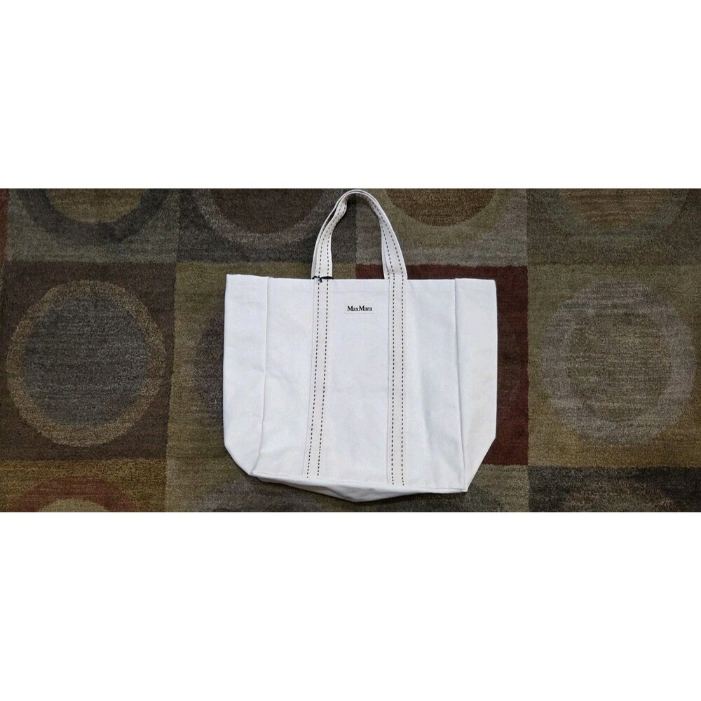 Max Mara Trieste Canvas Biege Bag Large NWT Tote